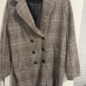 Women's Plaid Double-Breasted Coat